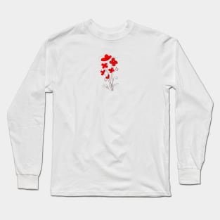 Abstract red flowers Long Sleeve T-Shirt